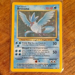 Pokemon Articuno Card - Blue and Yellow